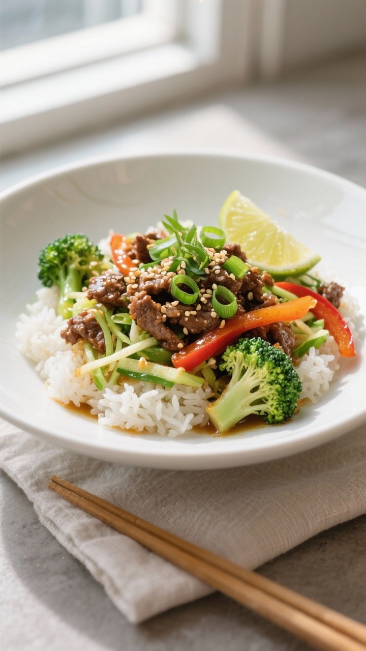 Broccoli Slaw Recipes Stir Fry Ground Beef: The 15-Minute Power Meal You’ll Make on Repeat 2 Final plated dish, portrait-worthy: Beautifully plated broccoli slaw and ground beef stir-fry over f