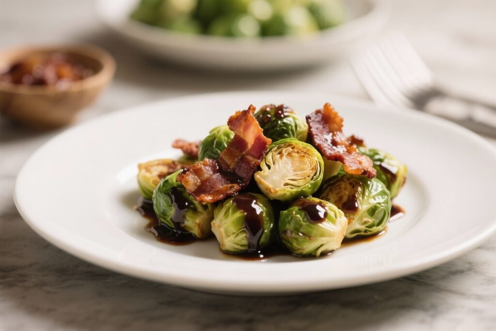 Brussel Sprout Recipes with Bacon Balsamic Glaze
