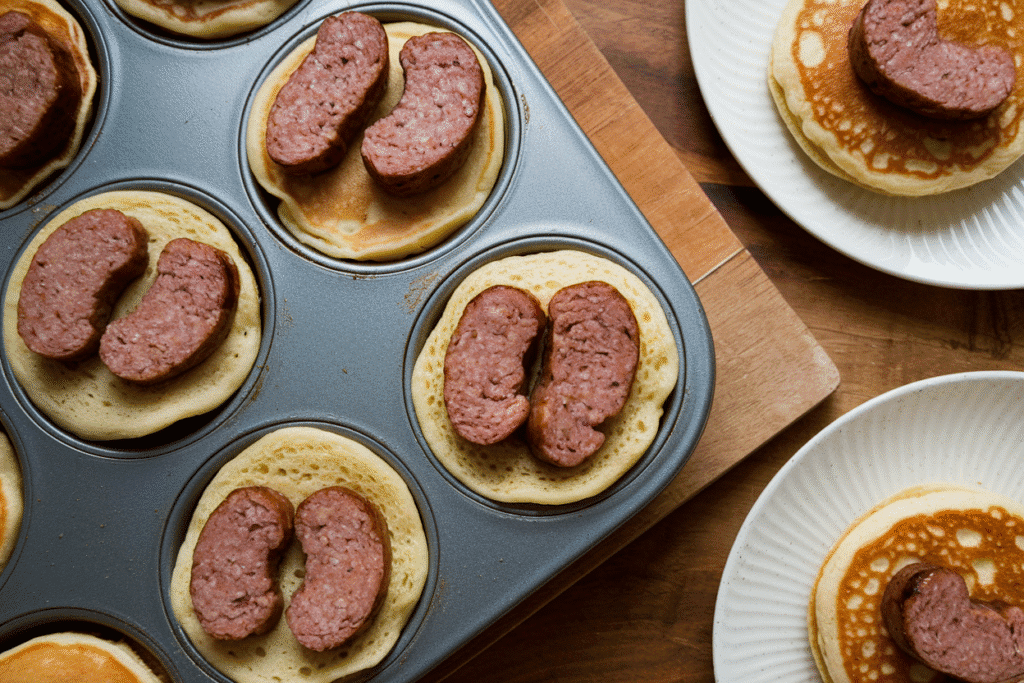 High Protein Sausage Pancake Muffins