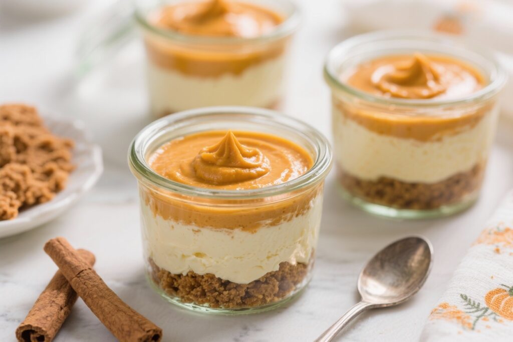 No-Bake Pumpkin Cheesecake Jars