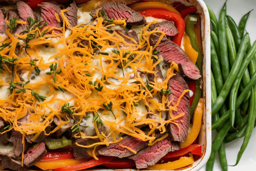 Philly Cheesesteak Casserole