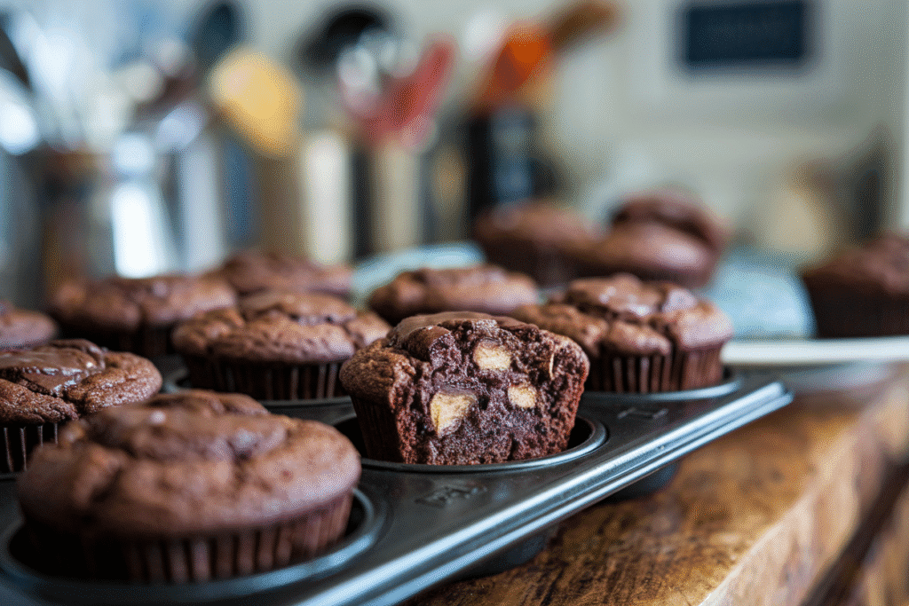Double Chocolate Banana Muffins