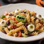 Halloween Pasta Salad with Monster Mozzarella Eyes 3 Halloween Pasta Salad