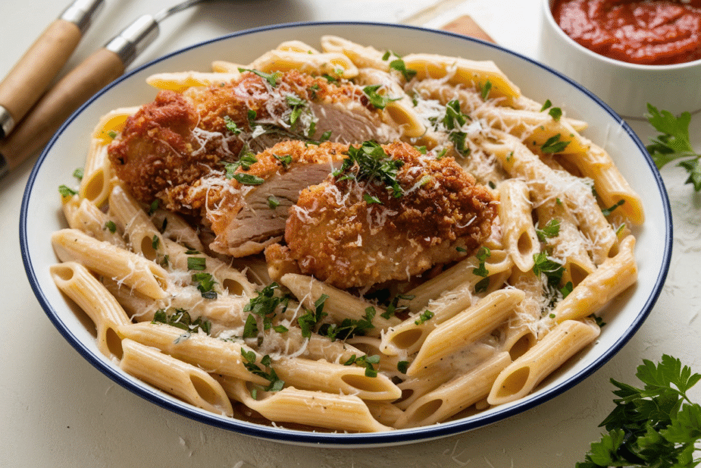 Creamy Chicken Parmesan Penne Pasta