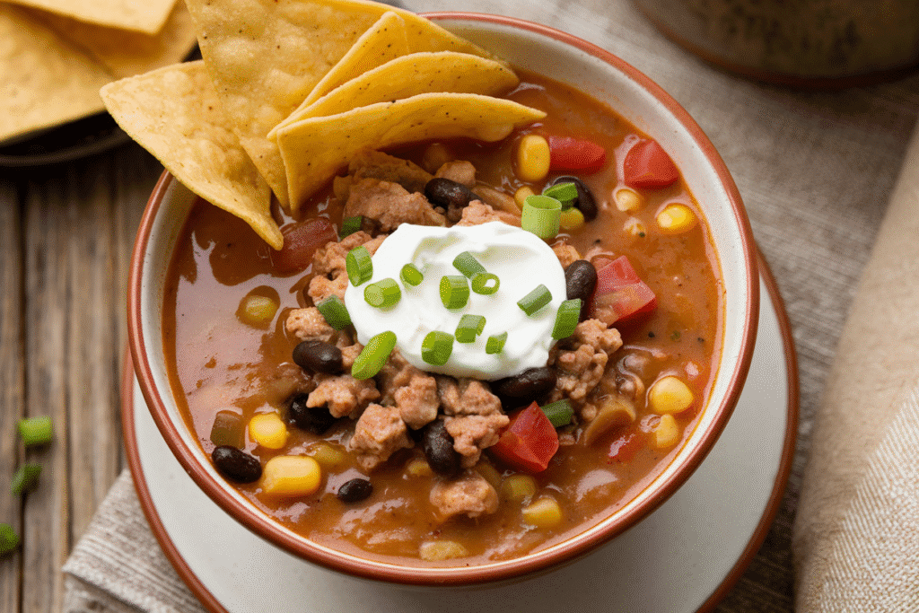 High Protein Creamy Taco Soup