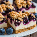 Blueberry Crumble Cheesecake Bars