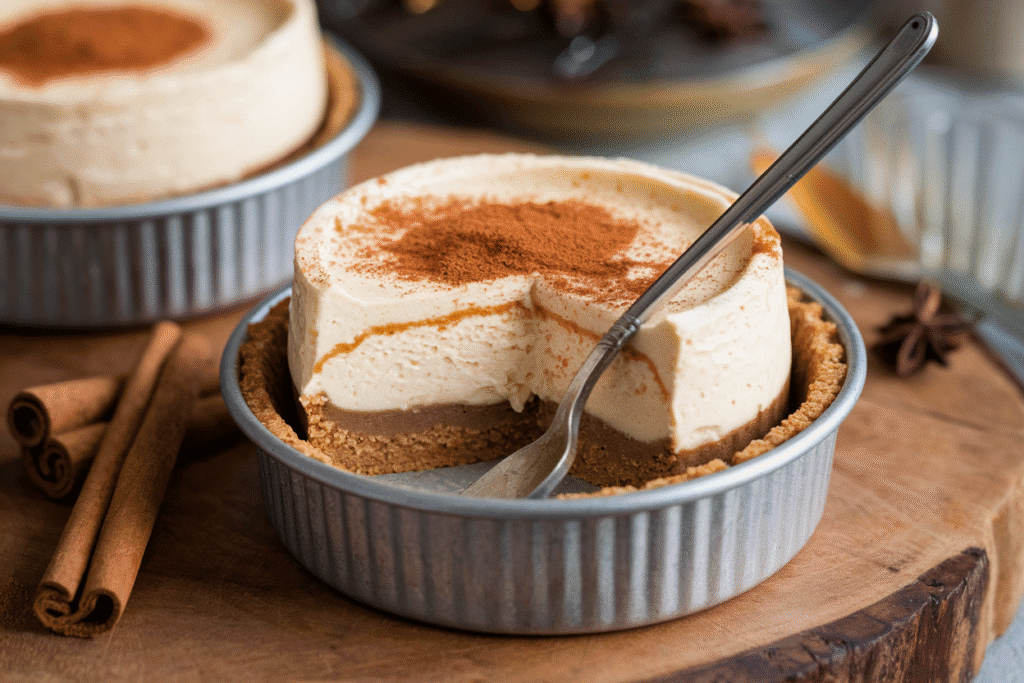 Mini Pumpkin Spice No-Bake Cheesecakes