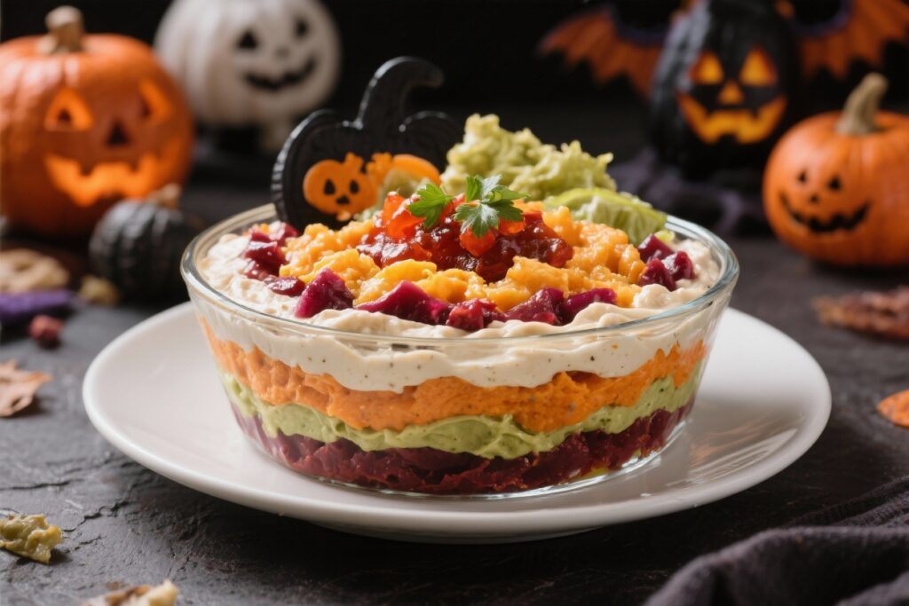 Halloween Seven Layer Dip