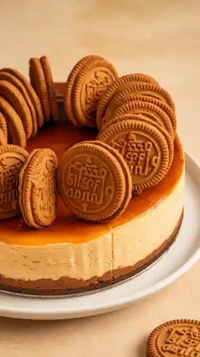 White Chocolate Biscoff Swirl Cheesecake
