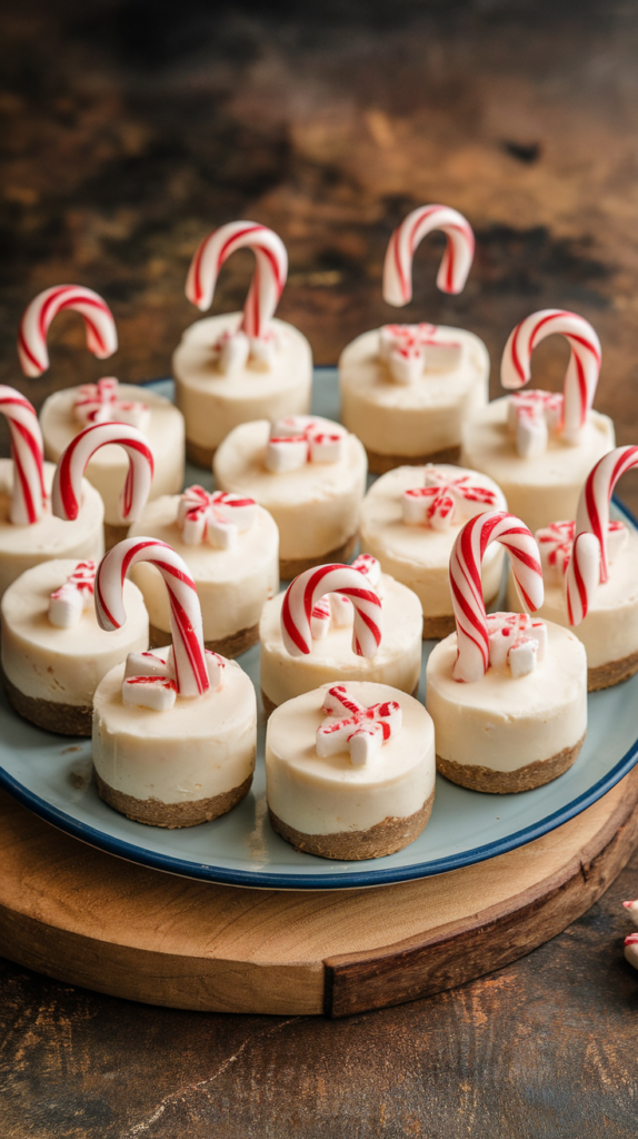 Candy Cane Protein Cheesecake Bites