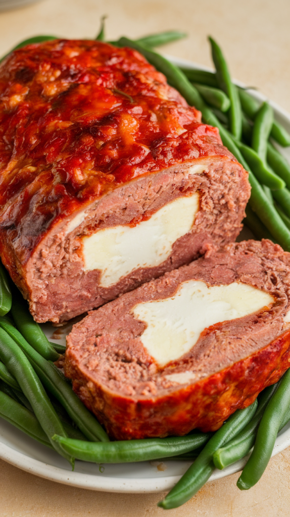 Cheesy Mozzarella‑Stuffed Meatloaf