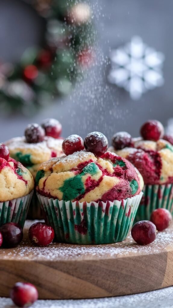 Christmas Cranberry Protein Muffins