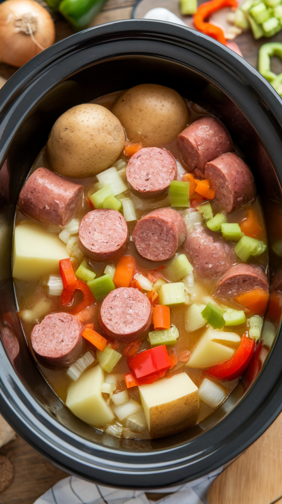 Crockpot Cajun Sausage & Potato Soup 2 Crockpot Cajun Sausage