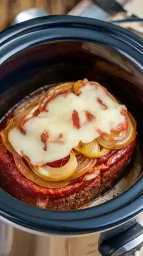 Crockpot French Onion Meatloaf with Melted Swiss (Set‑It, Slice‑It, Swoon) 2 Crockpot French Onion Meatloaf with Melted Swiss