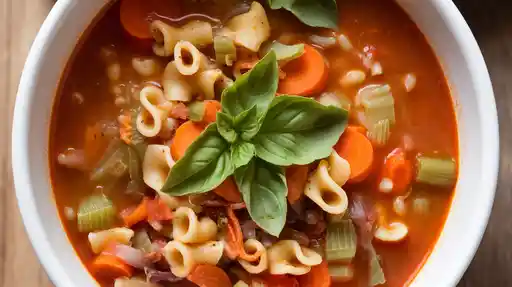 Healthy Pasta e Fagioli Soup Loaded with Veggies