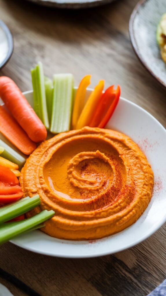 Pumpkin Hummus with Veggie Dippers