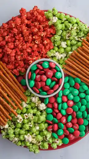 9 Adorable Christmas Charcuterie Boards for Kids (Fast, Festive, No Stress) 5 Red‑Green Snack Mix Board