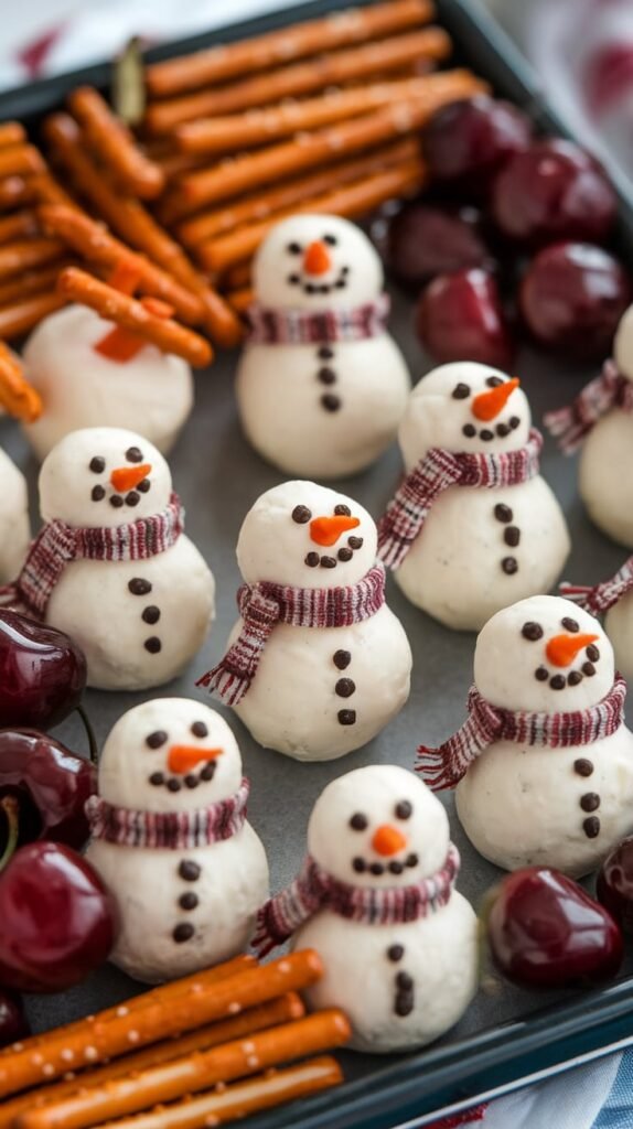 9 Adorable Christmas Charcuterie Boards for Kids (Fast, Festive, No Stress) 3 Snowman Cheese Ball Minis