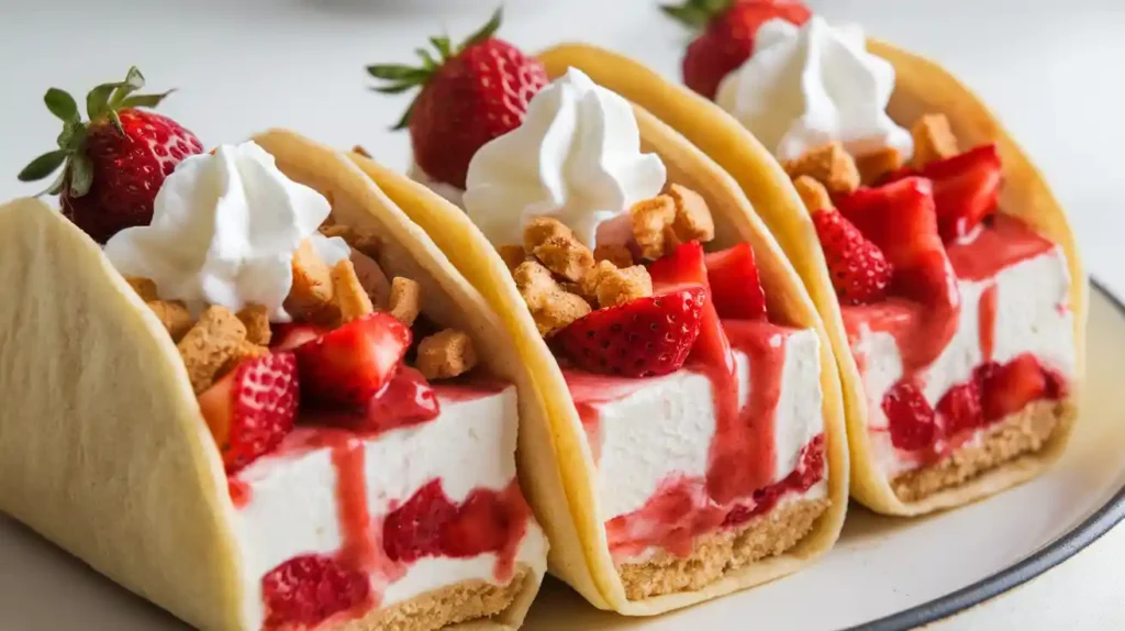 Strawberry Crunch Cheesecake Tacos