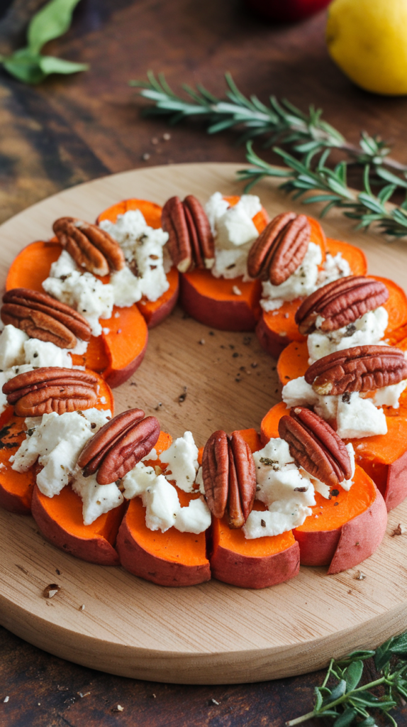 Sweet Potato Rounds with Goat Cheese Pecans