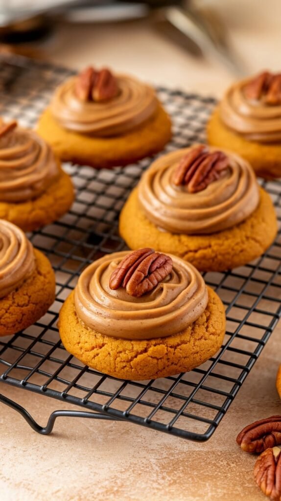 pumpkin cookies with penuche