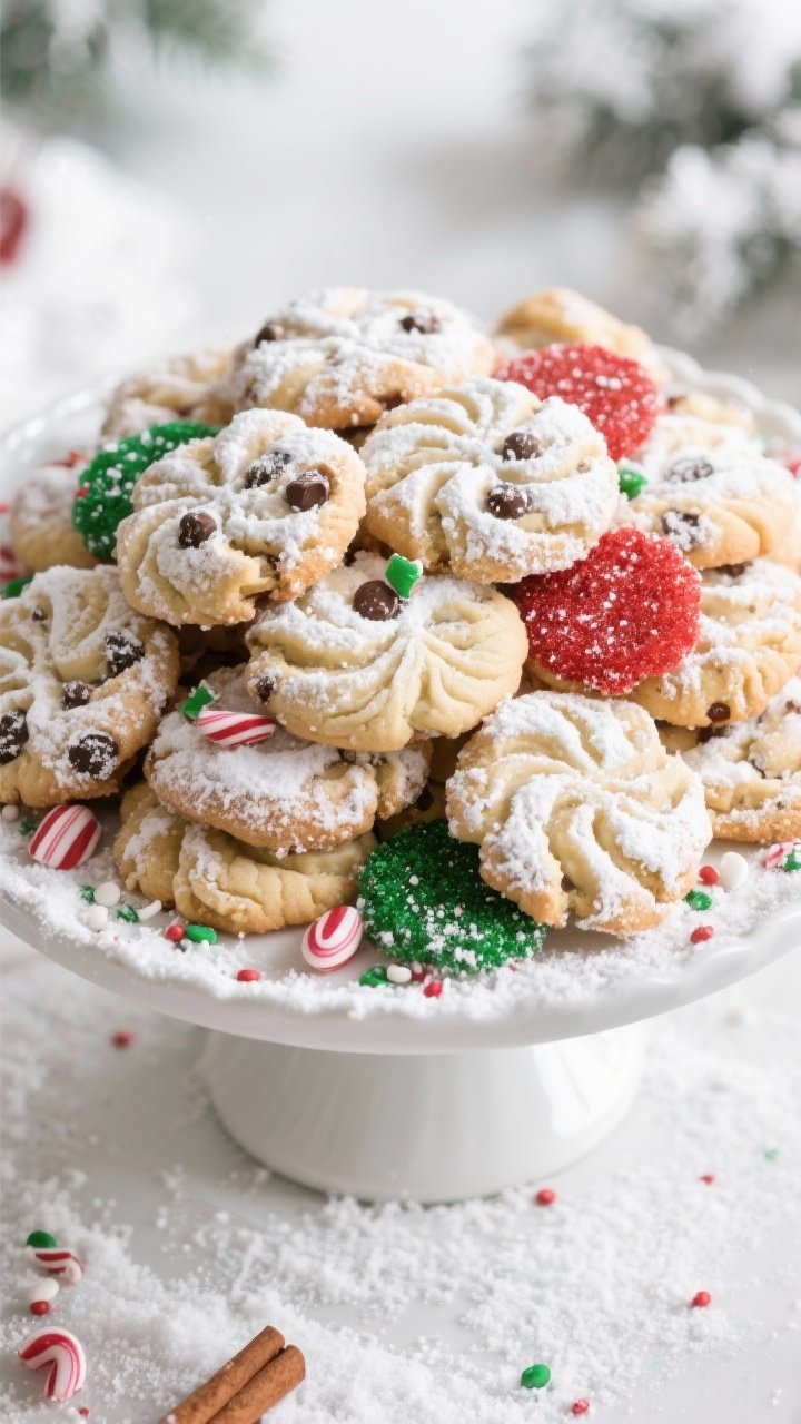 Christmas Ooey Gooey Butter Cookies: The Melt-In-Your-Mouth Magic Your Holiday Table’s Been Missing 2 Tasty top view, final presentation: Overhead shot of a festive platter piled high with finished ooey