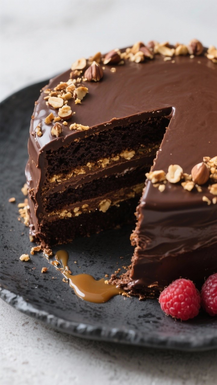 Cake Filling Ideas That Aren't Buttercream: 9 Irresistible Layers That Make Slices Disappear 2 Tasty top view, final slice presentation: Overhead shot of a chocolate layer cake filled with chocol