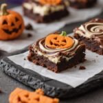 Halloween Cream Cheese Swirl Brownies