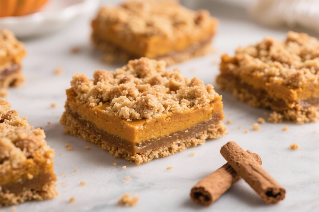Pumpkin Streusel Bars with Gingersnap Crust