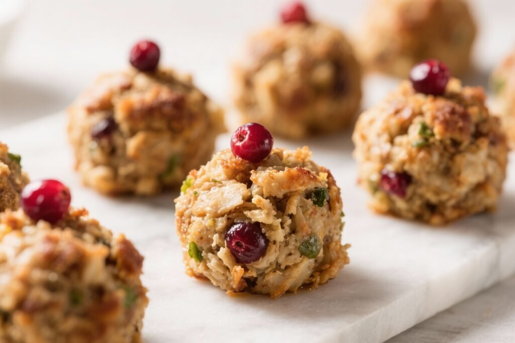 Cranberry Turkey Stuffing Balls