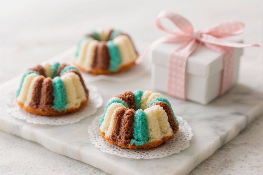 Mini Neapolitan Bundt Cakes