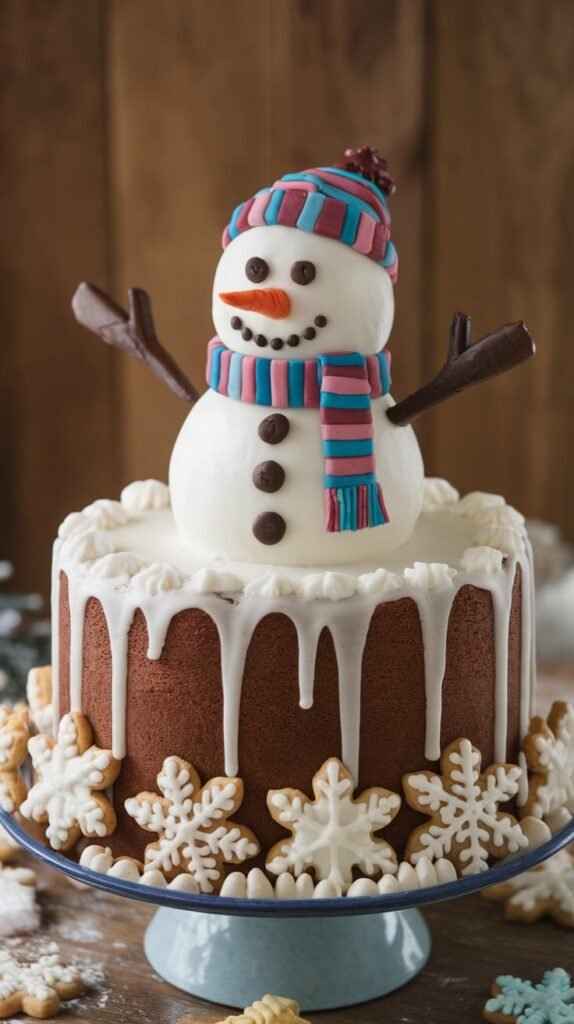 These 10 Snowman Christmas Cake Ideas Will Make You the Baking Star of the Holidays 7 3D Carved Snowman Cake
