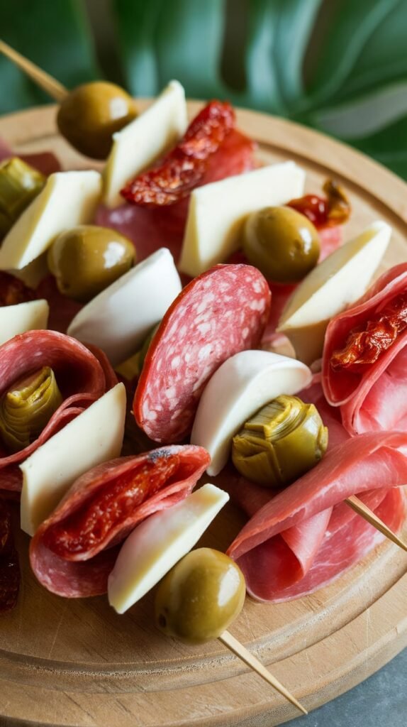20 Gluten-Free Christmas Appetizers So Good Your Guests Won't Even Notice They're Missing the Gluten 9 Antipasto Skewers