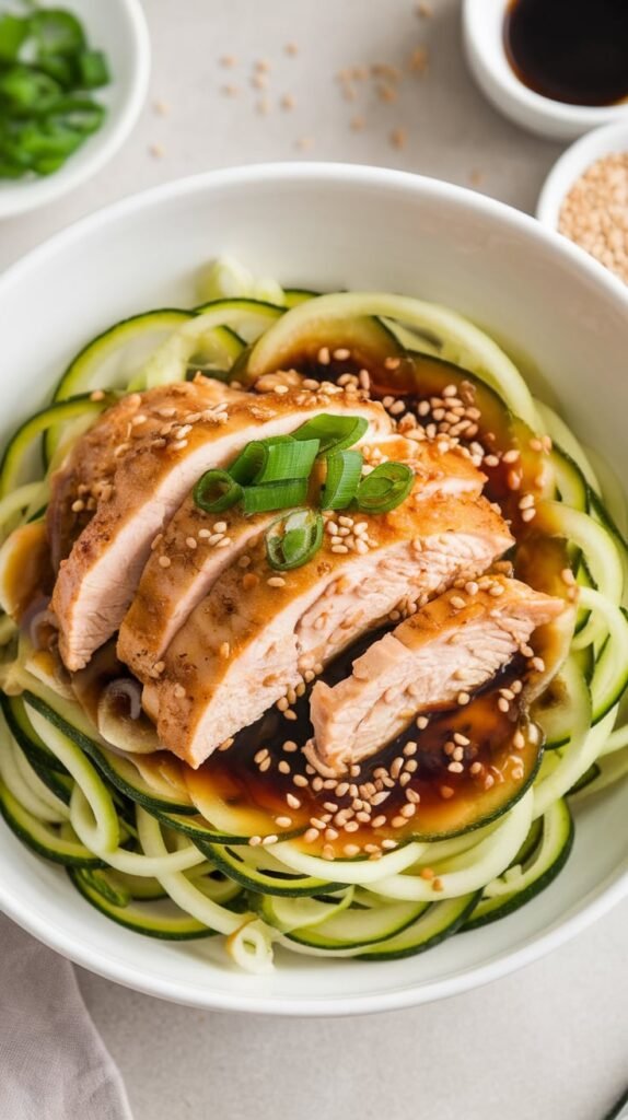 Asian Inspired Chicken Zoodle Bowl