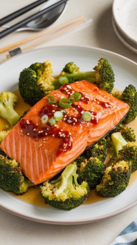 13+ High Protein Low Carb Lunches That'll Actually Keep You Full at Work 6 Asian Salmon with Broccoli