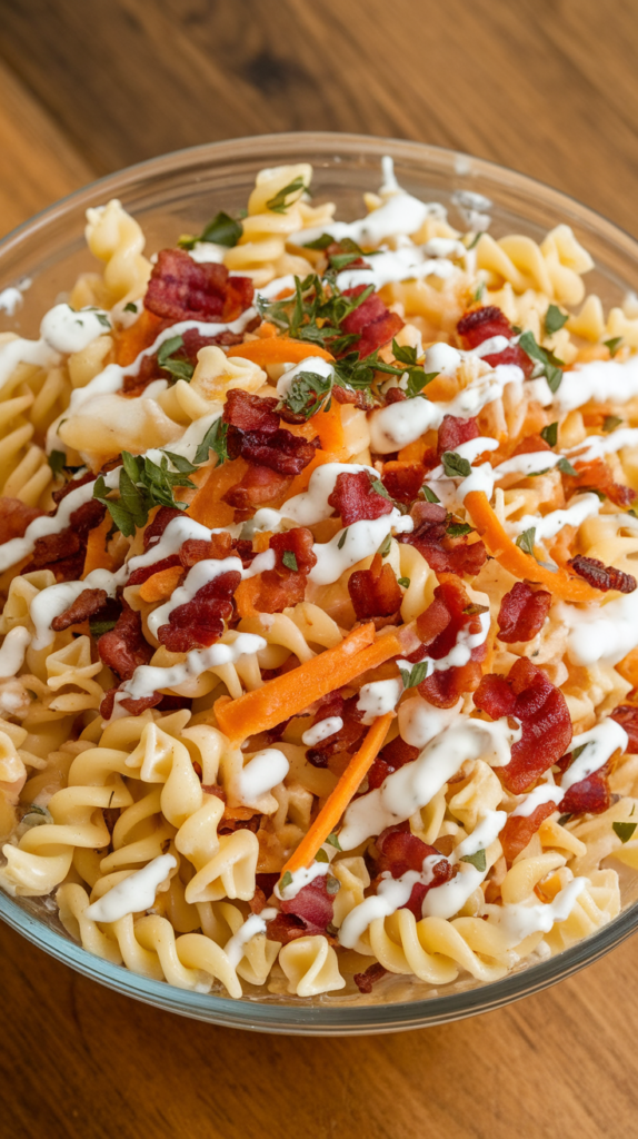 16 Christmas Pasta Salad Recipes 16 Bacon Cheddar Ranch Pasta Salad 1
