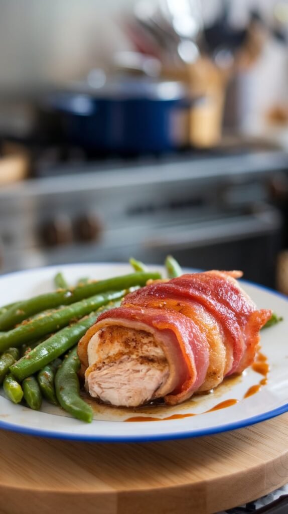 13+ High Protein Low Carb Lunches That'll Actually Keep You Full at Work 13 Bacon Wrapped Chicken with Green Beans