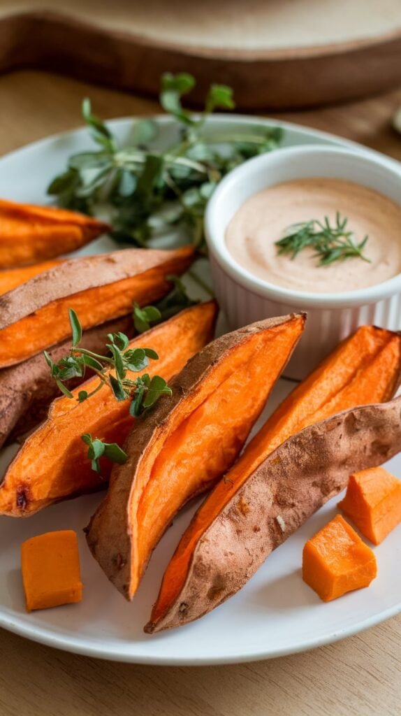 21 High-Protein, High-Fiber Snacks That'll Make You Forget You're Being Healthy 18 Baked Sweet Potato Wedges