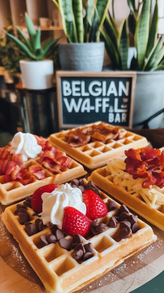 15 Cozy Christmas Breakfast Ideas You’ll Crave All Morning 10 Belgian Waffle Bar