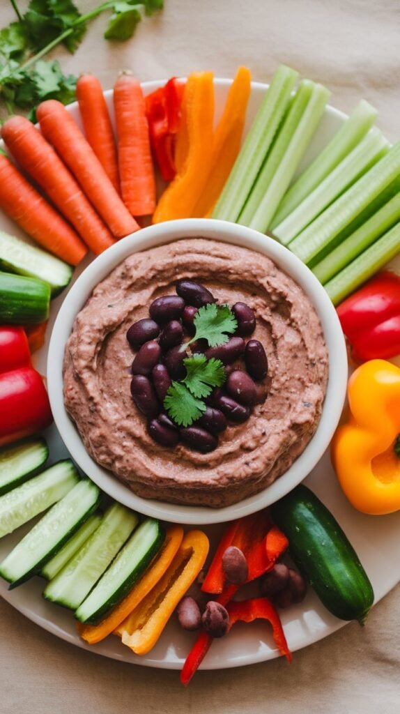21 High-Protein, High-Fiber Snacks That'll Make You Forget You're Being Healthy 8 Black Bean Dip with Veggies