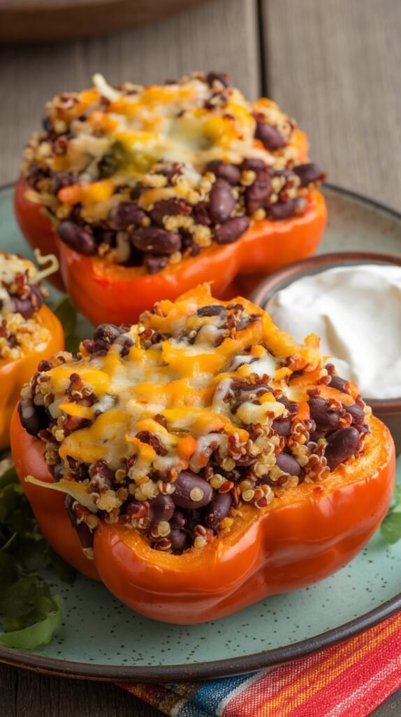 21 High-Protein Mexican-Inspired Dinners for Fiesta Nights 2 Black Bean and Quinoa Stuffed Peppers