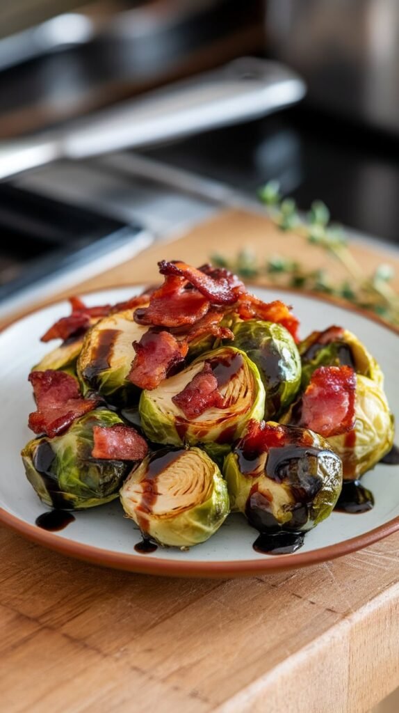 21 Magical Christmas Dinner Ideas for a Cozy Family Feast 7 Brussels Sprouts with Bacon and Balsamic