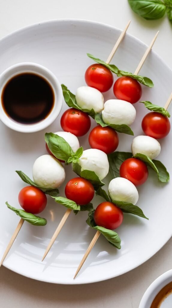 Caprese Skewers with Balsamic Reduction