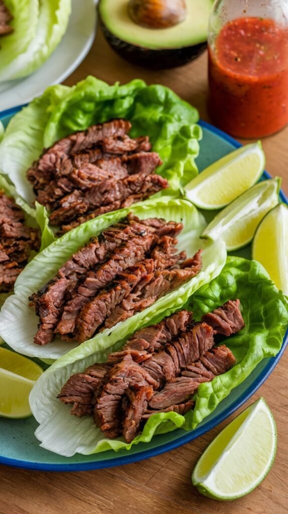 21 High-Protein Mexican-Inspired Dinners for Fiesta Nights 3 Carne Asada Lettuce Wraps