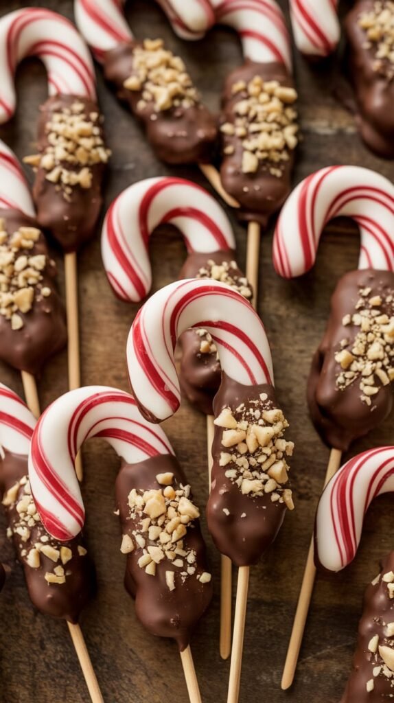 Chocolate Dipped Candy Cane Cookies
