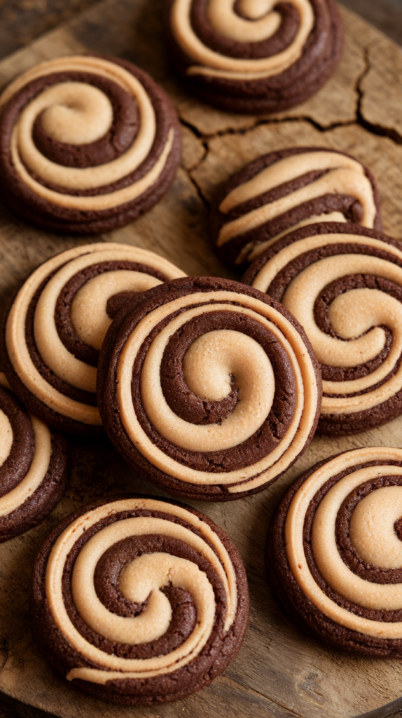 Chocolate Peanut Butter Swirl Cookies