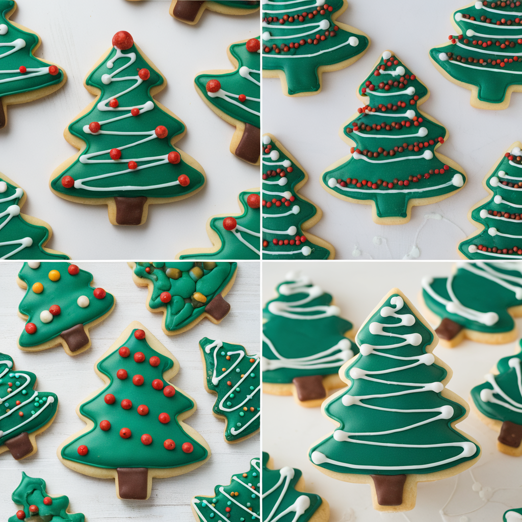 Christmas Tree Decorated Cookies