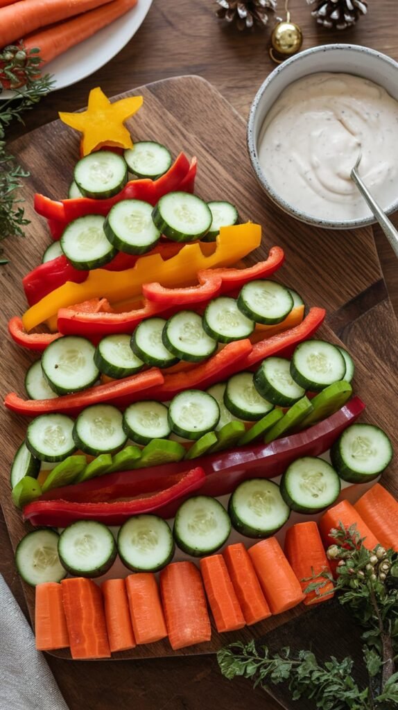 23 Best Christmas Tree Veggie Trays For Holiday Parties 4 Christmas Tree Vegetable Platter With Vegan Mayo