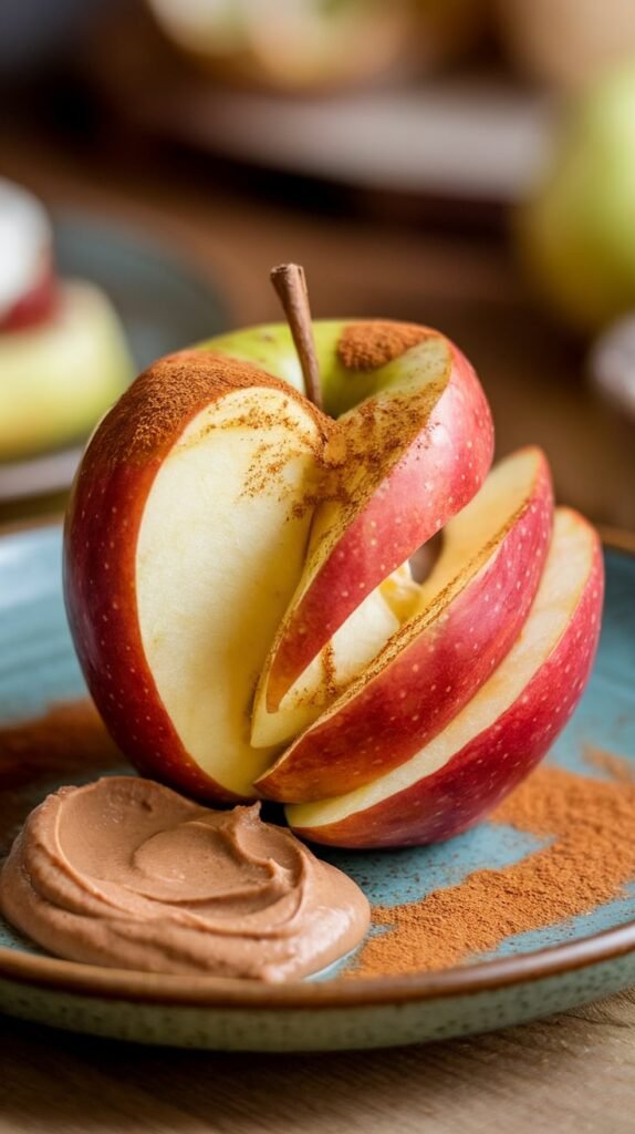 15 High-Protein Low Calorie Snack Ideas to Satisfy Sweet & Savoury Cravings 7 Cinnamon Apple with Almond Butter