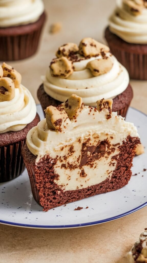 Cookie Dough Stuffed Cupcakes